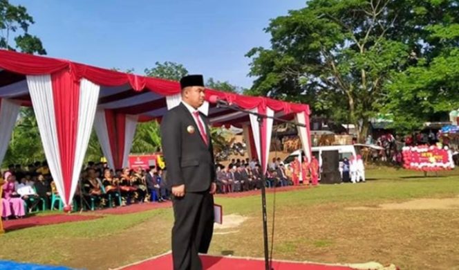 Bupati Sutan Riskan Pimpin Upacara Hut Dharmasraya Ke Tahun Kita