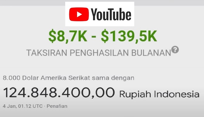 Modal Rekam Layar bisa Cuan Rp124 Juta Per Bulan dari Youtube. (Foto: Youtube Dana Milenial)