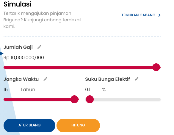 Simulasi Pinjaman BRI Briguna