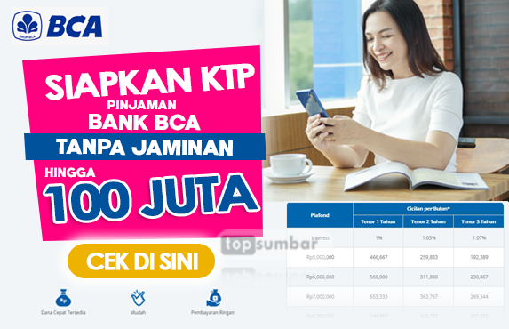 Kredit Tanpa Jaminan Bank Bca Pinjaman Rp5 Juta Hingga Rp100 Juta