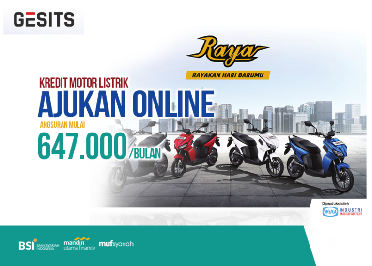 Ajukan Online Di BSI, Kredit Motor Listrik GESITS Raya Angsuran Mulai ...