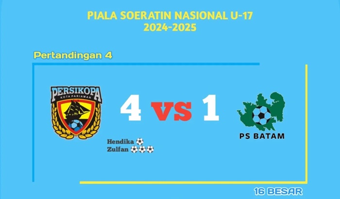 Bungkam PS Batam dengan Skor 4-1, Persikopa Maju ke Babak 8 Besar Piala Soeratin U-17 Nasional