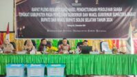 KPU Solok Selatan Tetapkan perolehan suara Calon Gubernur dan Wakil Gubernur Sumatera Barat, calon Bupati dan Wakil Bupati Solok Selatan pada Pilkada serentak tahun 2024.