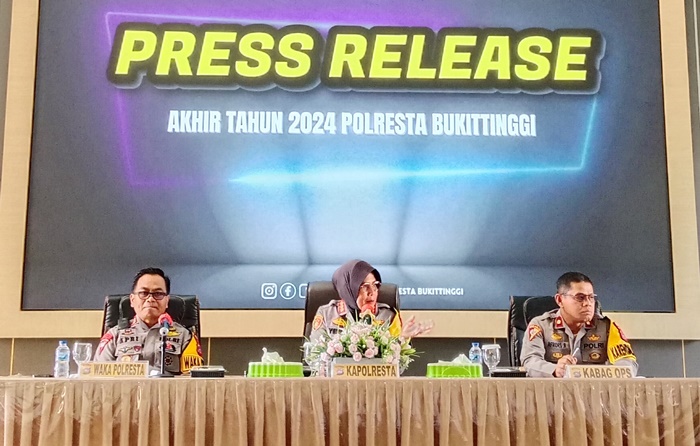 Kapolresta Bukittinggi Paparkan Capaian Kinerja Tahun 2024