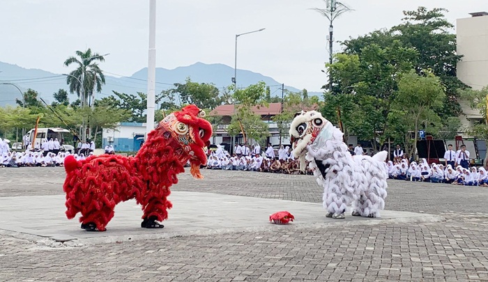 Bawa Pesan Toleransi, Tim Barongsai HBT Tampil Memukau di HAB Kemenag RI ke-79