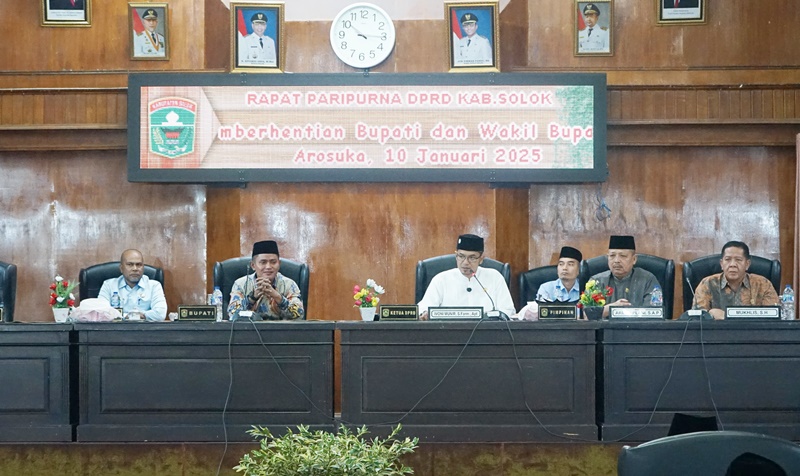 DPRD Kabupaten Solok Umumkan Akhir Masa Jabatan dan Bupati-Wakil Bupati Terpilih Periode 2025-2030