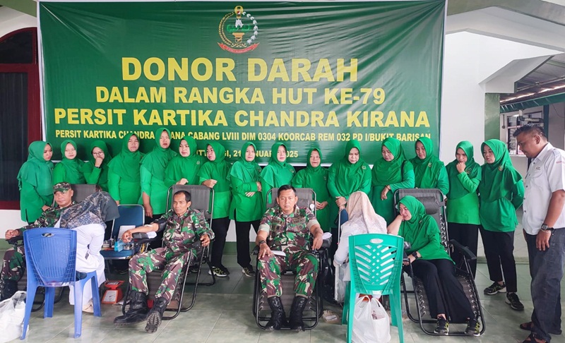 HUT ke-79 Persit, Dandim 0304Agam Berbagi Darah Berbagi Kehidupan