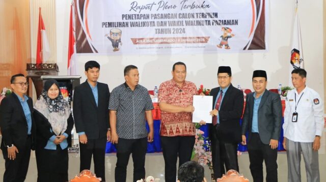 KPU Kota Pariaman Tetapkan Yota Balad dan Mulyadi Sebagai Wali Kota dan Wakil Wali Kota Terpilih