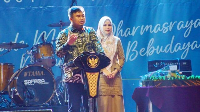 Sutan Riska Tuanku Kerajaan Sampaikan Salam Pamit pada Malam Resepsi HUT Kabupaten Dharmasraya ke-21