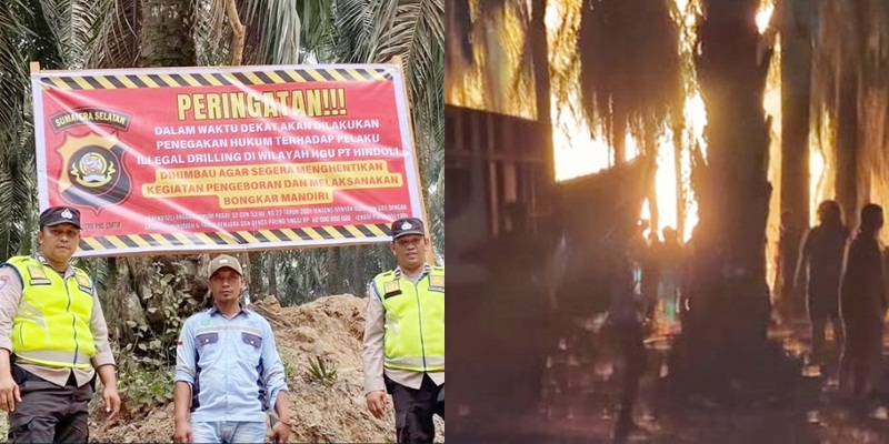 Abaikan Imbauan, Kebakaran Sumur Minyak Kembali Terjadi di Hindoli Musi Banyuasin, Warga Minta Tindakan Tegas