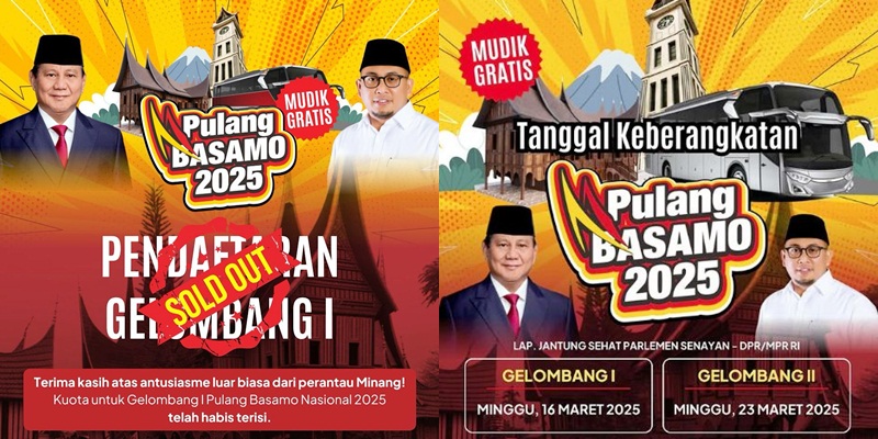 Hanya 2 Hari Kuota Gelombang I Pulang Basamo 2025 Sudah Penuh, Siap-siap Daftar Gelombang II