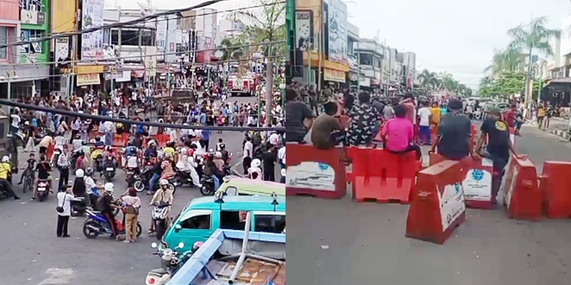 Penertiban PKL di Jalan Permindo Padang Ricuh, Pedagang Blokade Jalan Utama