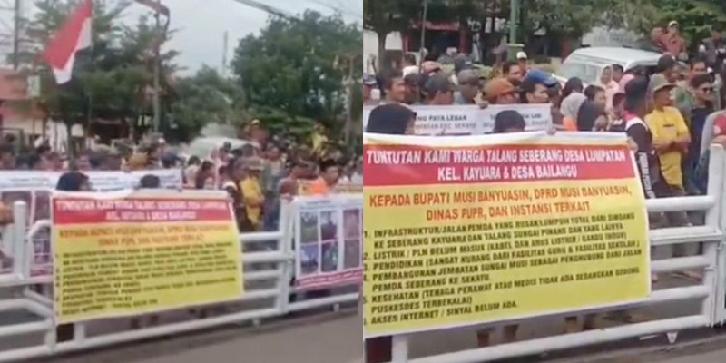 Ratusan Warga Dusun Tertinggal Gelar Aksi Damai di Kantor Bupati dan DPRD Muba, Tagih Janji Pemerataan Pembangunan