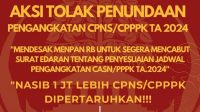 Ribuan CASN dan PPPK Gelar Aksi Tolak Penundaan Pengangkatan TA 2024